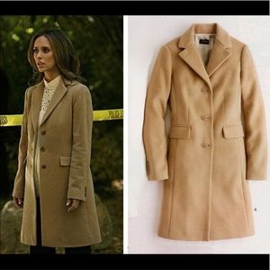 J Crew Camel Wool Cashmere Long Coat Size 12